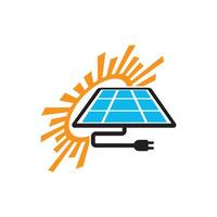 solar poder panel icono logo vector ilustración diseño