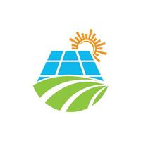 solar poder panel icono logo vector ilustración diseño