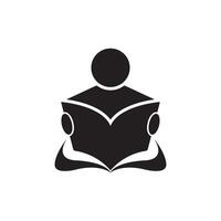 Reading book logo icon, vector illustration design