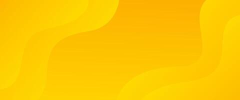 Bright yellow dynamic banner background. Modern lemon orange color. Waving shapes with soft shadows. Suitable for sales templates, events, ads, web, and headers vector