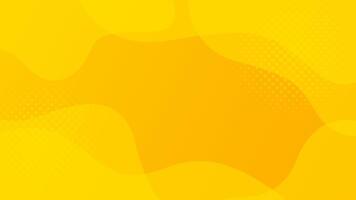 Bright yellow dynamic abstract background with liquid wave shapes. Modern wallpapers with halftone. Suitable for templates, banners, cards, sales, events, ads, web and pages vector