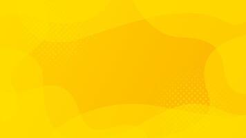 Bright yellow dynamic abstract background with liquid wave shapes. Modern wallpapers with halftone. Suitable for templates, banners, cards, sales, events, ads, web and pages vector