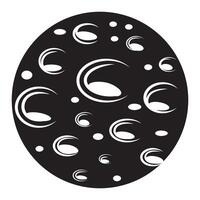Abstract planet Moon in doodle style, black outline, vector illustration