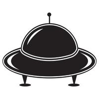 Space transport UFO black stencil icon. World UFO Day, vector illustration.