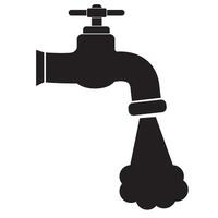 A dripping faucet with a line icon for the Internet, mobile devices and infographics. Vector isolated doodle-style sign