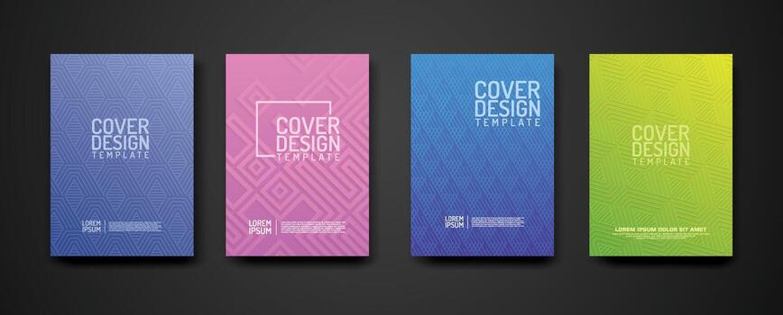 conjunto cubrir diseño modelo con geométrico líneas texturizado modelo antecedentes y dinámica gradación color vector