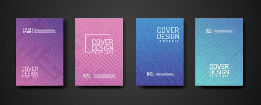 conjunto cubrir diseño modelo con geométrico líneas texturizado modelo antecedentes y dinámica gradación color vector