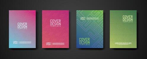 set cover Design template  with geometric lines textured pattern background and dynamic gradation color vector