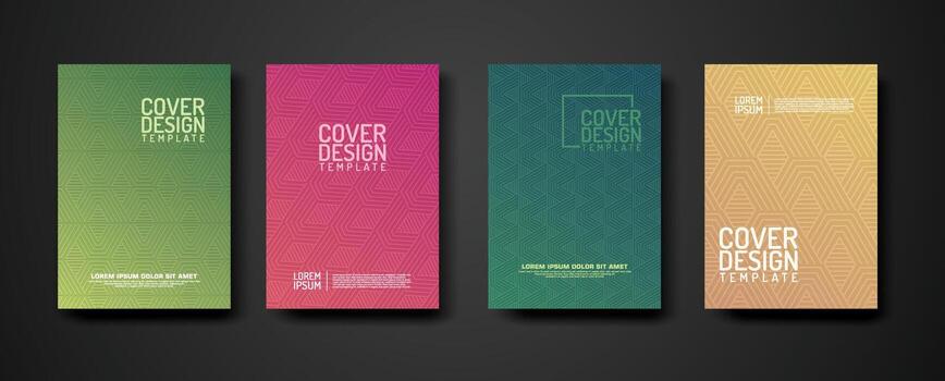 conjunto cubrir diseño modelo con geométrico líneas texturizado modelo antecedentes y dinámica gradación color vector