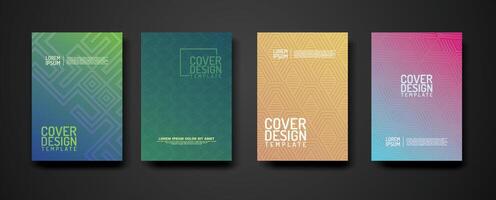 set cover Design template  with geometric lines textured pattern background and dynamic gradation color vector