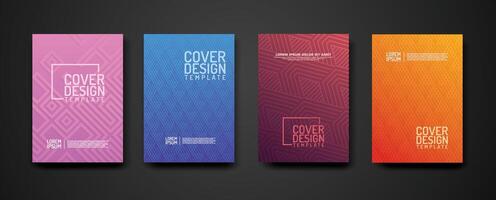 set cover Design template  with geometric lines textured pattern background and dynamic gradation color vector