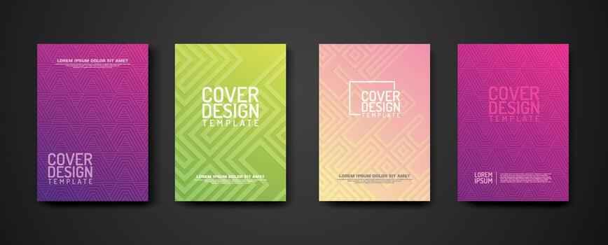 conjunto cubrir diseño modelo con geométrico líneas texturizado modelo antecedentes y dinámica gradación color vector