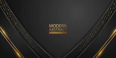 Abstract background with glitter and golden lines glowing dots golden combinations. vector