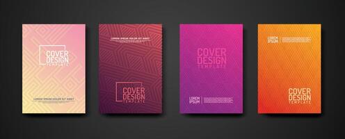 set cover Design template  with geometric lines textured pattern background and dynamic gradation color vector