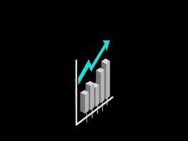 business graph chart with grid projecting growth on a transparent background video