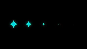 Collection of animated Glowing Stars with Alpha Channel Background. Glowing sparkling stars effect animated with alpha channel background. shining glitter particles motion graphics. video