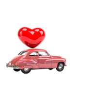 AI generated a pink car with a heart on top of it png