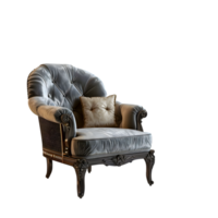 AI generated a chair with a cushion on top of it png