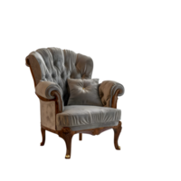 AI generated an old chair with a cushion on it png