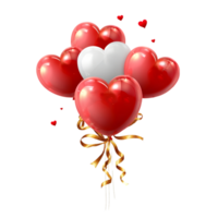 ai généré la Saint-Valentin journée des ballons rouge cœur forme des ballons png