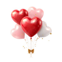 AI generated valentine's day balloons red heart shape balloons png