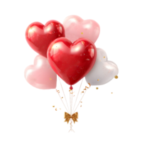 ai généré la Saint-Valentin journée des ballons rouge cœur forme des ballons png