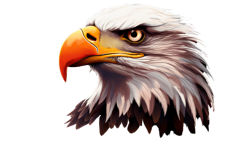 AI generated an eagle head with a red beak on a transparent background png