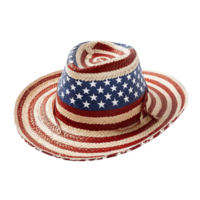 ai generato patriottico cappello con stelle e strisce su trasparente sfondo png