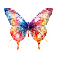 AI generated a colorful butterfly with splatters on it png