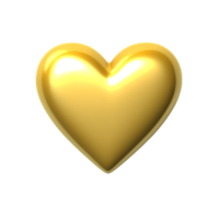 AI generated golden heart on transparent background png