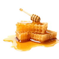 ai generiert Honig und Bienenwabe auf ein transparent Hintergrund png