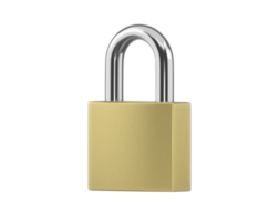 Locked Golden Padlock, transparent background png