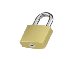 Locked Golden Padlock, transparent background png