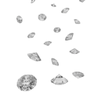 Lots of shiny diamonds falling, transparent background png