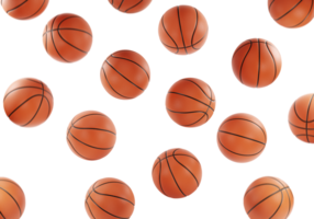 Flying basketball balls, transparent background png