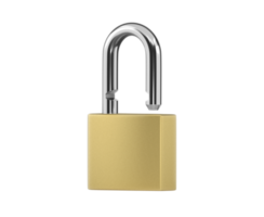 Locked Golden Padlock, transparent background png