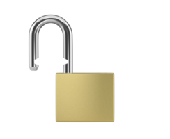 Locked Golden Padlock, transparent background png