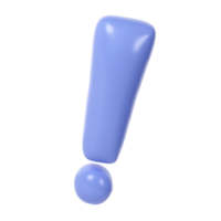 3D Exclamation sign blue color png