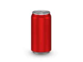 Red aluminium cans, transparent background png