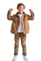 AI generated Young Boy Celebrating on a Transparent Background png