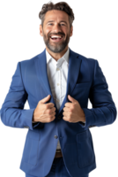 AI generated A Happy Businessman Celebrating isolated on a transparent background png