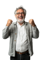 AI generated A Happy Businessman Celebrating isolated on a transparent background png