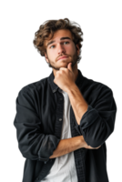 AI generated Man thinking on isolated on a transparent background png