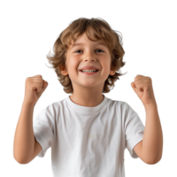 AI generated Young Boy Celebrating on a Transparent Background png