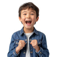 AI generated Young Boy Celebrating on a Transparent Background png