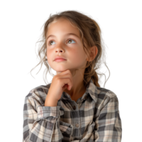 AI generated Close up young girl thinking. png