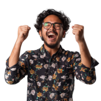 AI generated A Happy Man Celebrating isolated on a transparent background png