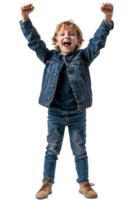 AI generated Young Boy Celebrating on a Transparent Background png