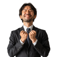 AI generated A Happy Businessman Celebrating isolated on a transparent background png