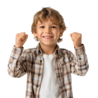 AI generated Young Boy Celebrating on a Transparent Background png